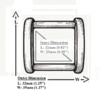 AKA85 25mm Rectangular Ring – All Three Finishes