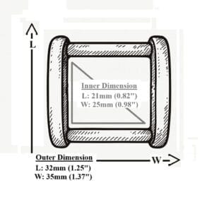 AKA85 25mm Rectangular Ring – All Three Finishes