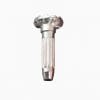 Front view of steel heel rivet with star-patterned head and fluted shaft on a white background.-Avetco