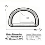 38mm D-Ring Zinc Alloy Size Illustration-Avetco