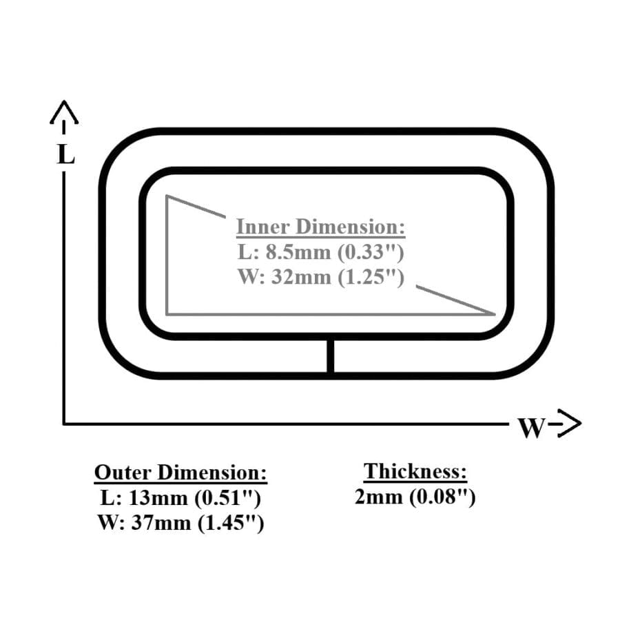 Y7466 32mm Rectangle Ring – 3 Finishes