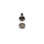 Double cap rivet in antique nickel finish – 7.5mm cap with 5.5mm post – Avetco leather craft hardware.