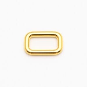 gold Y6000 rectangular rings arranged on white background for fashion hardware