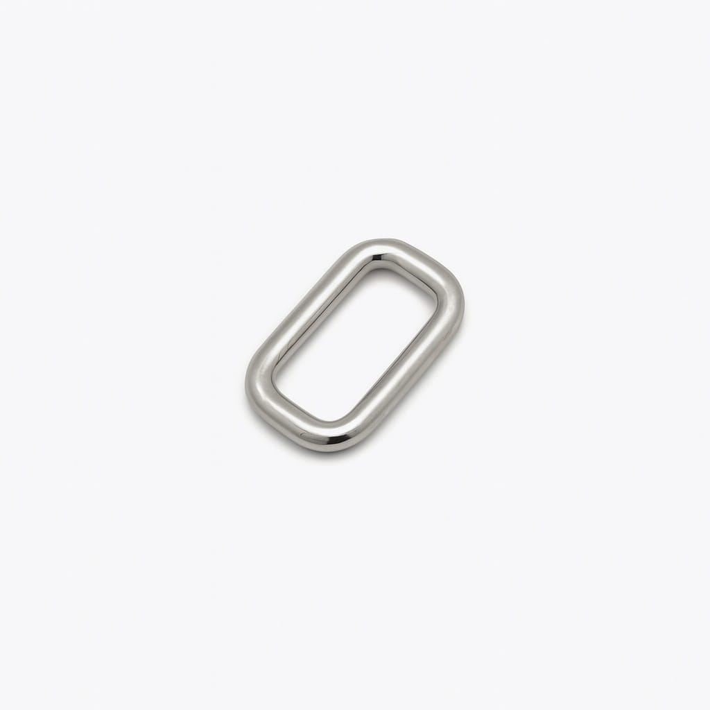 nickel_rectangle_ring Nickel rectangular ring Y6000 for leathercraft, handbags, belts, and accessories