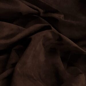 Dark brown pig suede leather lining with soft, velvety texture – ideal for interiors of shoes, bags, and garments.