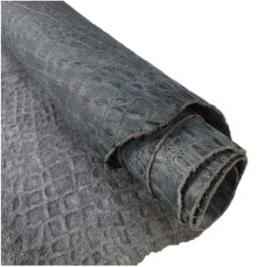 Oltu Crocodile Embossed Leather in Silver Blue – Avetco