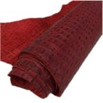 Oltu crocodile embossed cow leather in deep red tone. Avetco