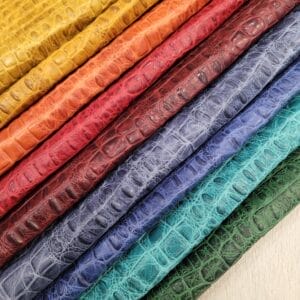 Oltu crocodile embossed cow leather bold collection multiple colors. Avetco