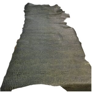 Oltu Crocodile Embossed Leather in Army Green – Avetco