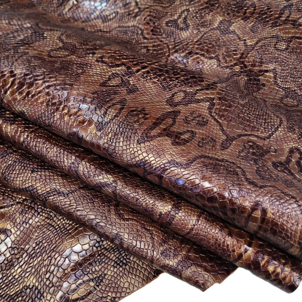 KP-228 Rustic Brown Snake Milkyway-Embossed Cow Leather- Avetco2