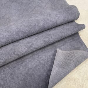 Snake embossed cow suede leather in Ashley Blue color – Avetco