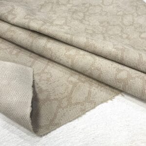 Snake embossed cow suede leather in Warm Sand beige color – Avetco