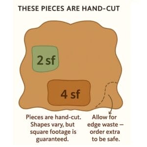 Double butt side cowhide outline showing rough cut areas – Avetco