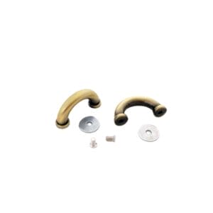 Y0895 arch bridge strap keeper in brushed antique brass finish with washers and screws