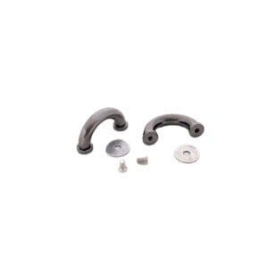 Y0895 arch bridge strap keeper in brushed gunmetal finish with washers and screws
