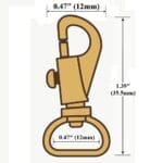 Y1200 Bolt Swivel Snap Hook – 12mm Strap Fit – Nickel, Gold, Antique Brass – 10 Pack