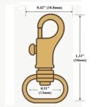 Y1481 Snap Hook – Swivel Bolt 13mm Strap Fit – Nickel Finish – 10 Pack