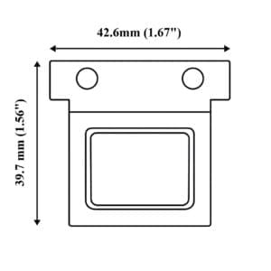 Technical diagram of Y1699 twist handbag lock closure with measurements, Avetco