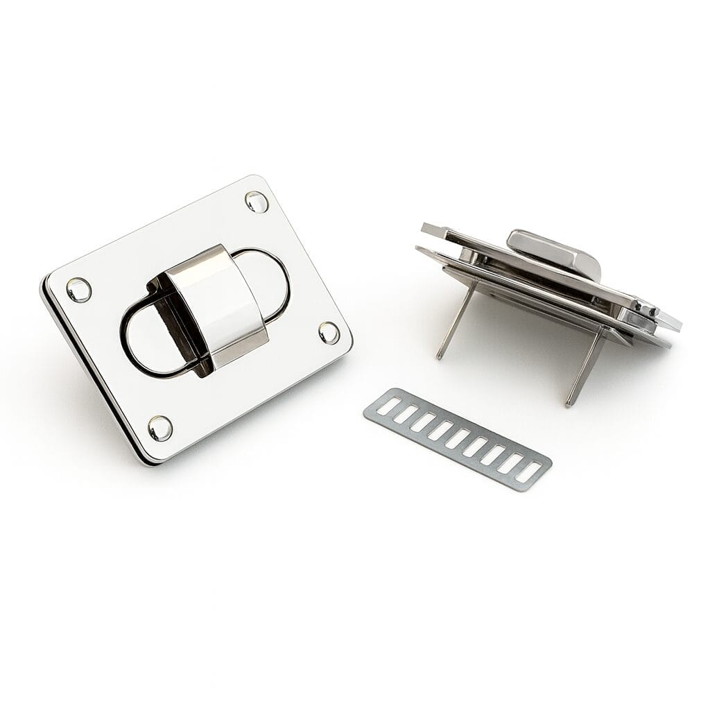 Y1702-Nickel Rectangular Twist Handbag Lock Closure-Avetco