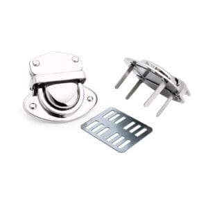 Y1714-Nickel-Avetco | Avetco Leather Hides and Eva Foam Nickel #Y1714 Tuck Lock Handbag Closure – Front View-Avetco