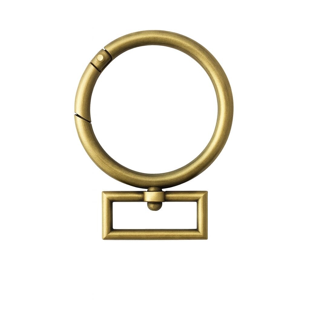 Y1968-30mm Round Snap Swivel Hook brushed Antique brass