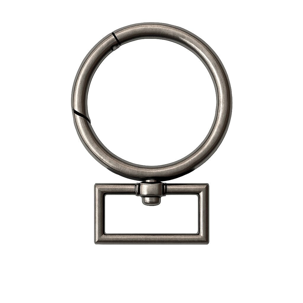 Y1968-30mm Round Snap Swivel Hook brushed pewter