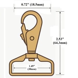 Y240 Snap Hook – Rectangular Swivel 38mm Strap Fit – Nickel Finish – 10 Pack