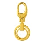 Y1288 Keyring with Push Gate Swivel Snap Hook in Gold finish by Avetco, nickel-free and lead-free