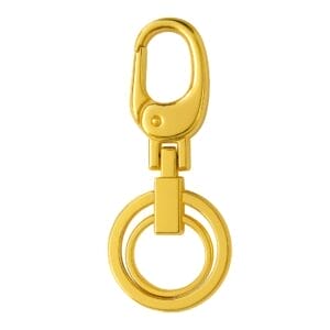Y1288 Keyring with Push Gate Swivel Snap Hook in Gold finish by Avetco, nickel-free and lead-free