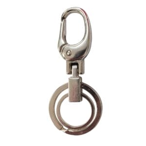 Y1288 Keyring with Push Gate Swivel Snap Hook in Nickel finish by Avetco, nickel-free and lead-free