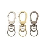 Y1594 Push Gate Swivel Snap Hook with Key Ring – Nickel, Brushed Gunmetal, Antique Brass – 10 Pack