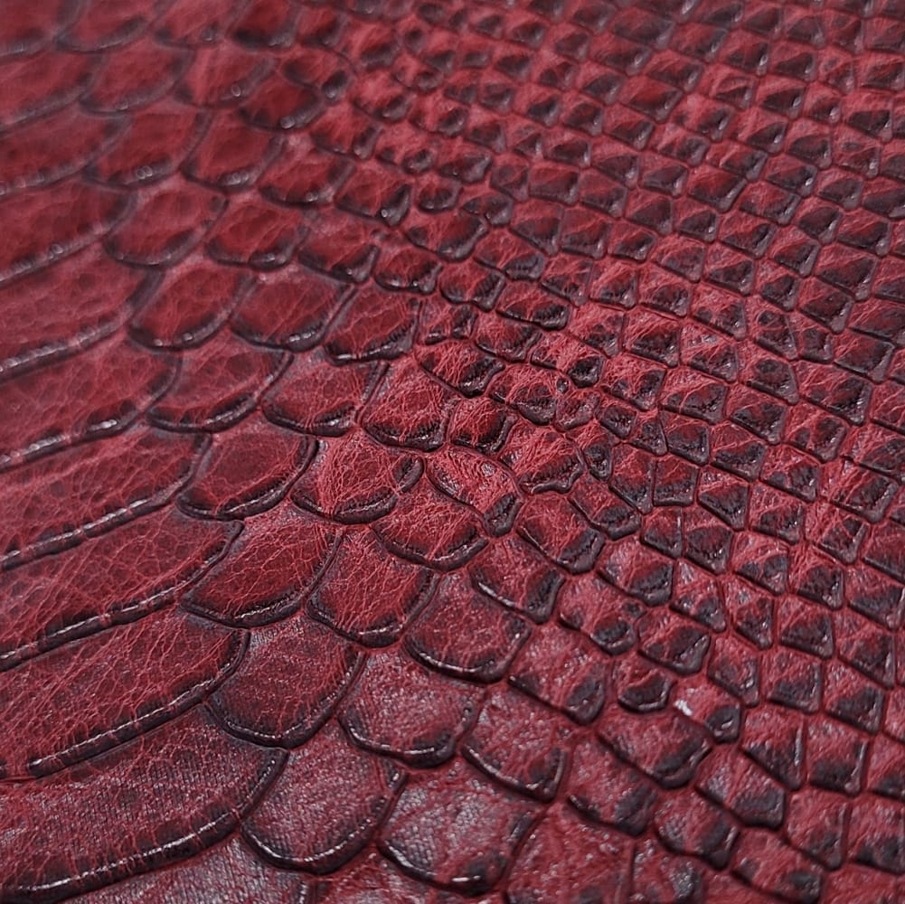 Hektor-Red-Snake Embossed-Cow Leather-Avetco