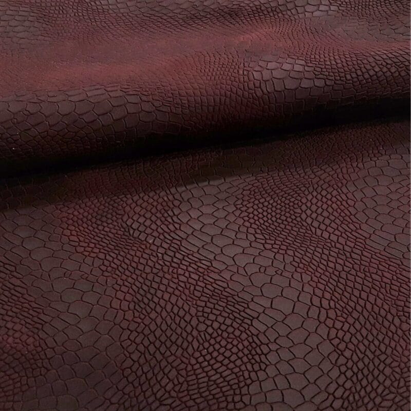 Viking Milkyway Snake Embossed Cow Leather in Red Plum – Avetco