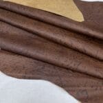 Flint Leaf embossed cow leather – tan hide organic texture