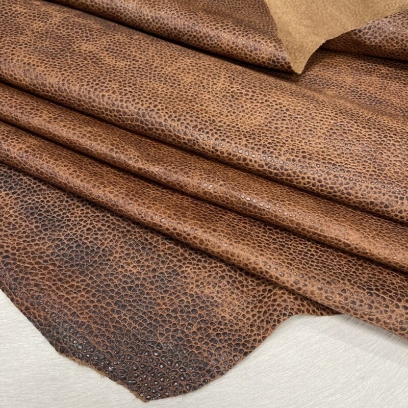 KP-204COG Reina Pebble Embossed Cow Leather 3 oz Cognac Pebble Texture