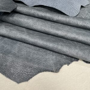 Reina Pebble Embossed Cow Leather 3 oz Denim Blue Pebbled Leather
