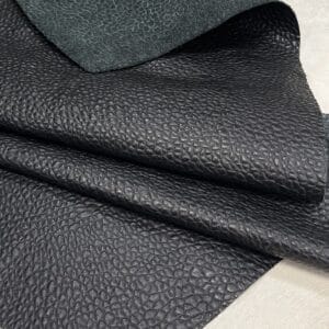 Matt Peak Embossed Cow Leather 3 oz Black Elephant Print