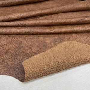 Matt Peak Embossed Cow Leather 3 oz Brown Sugar Elephant Print