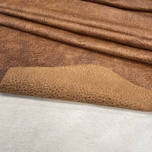 Matt Peak Embossed Cow Leather 3 oz Brown Sugar Elephant Print
