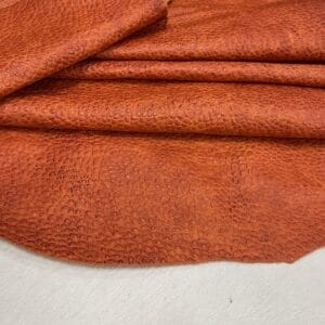 Matt Peak Embossed Cow Leather 3 oz Orange Elephant Print