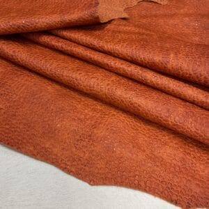 Matt Peak Embossed Cow Leather 3 oz Orange Elephant Print