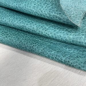Matt Peak Embossed Cow Leather 3 oz Turquoise Elephant Print