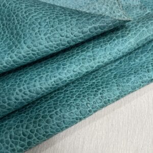 Matt Peak Embossed Cow Leather 3 oz Turquoise Elephant Print