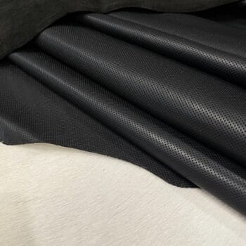 Milano Step Perforated Cow Leather 3 oz Black