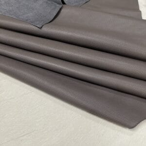 Milano Step Perforated Cow Leather 3 oz Steel Gray