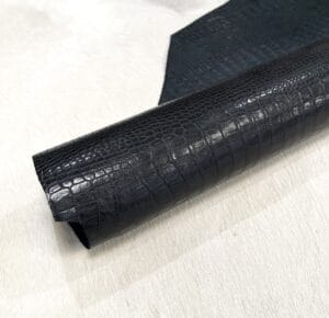 Alligator Belly Embossed Cow Leather 3 oz Black