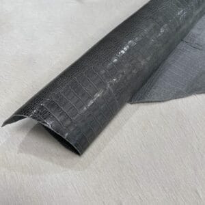 Alligator Belly Embossed Cow Leather 3 oz Charcoal Gray