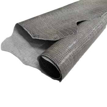 Alligator Belly Embossed Cow Leather 3 oz Gray