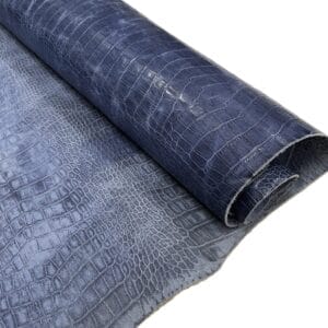 Alligator Belly Embossed Cow Leather 3 oz Moonlight Blue