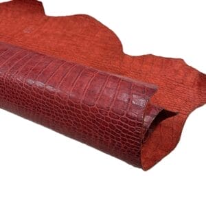 Alligator Belly Embossed Cow Leather 3 oz Red